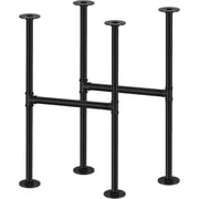 2 Pack 30 Inch Industrial Metal Table Legs Industrial Pipe Counter Bar Table Leg Black Pipe Legs for Coffee Desk Furniture