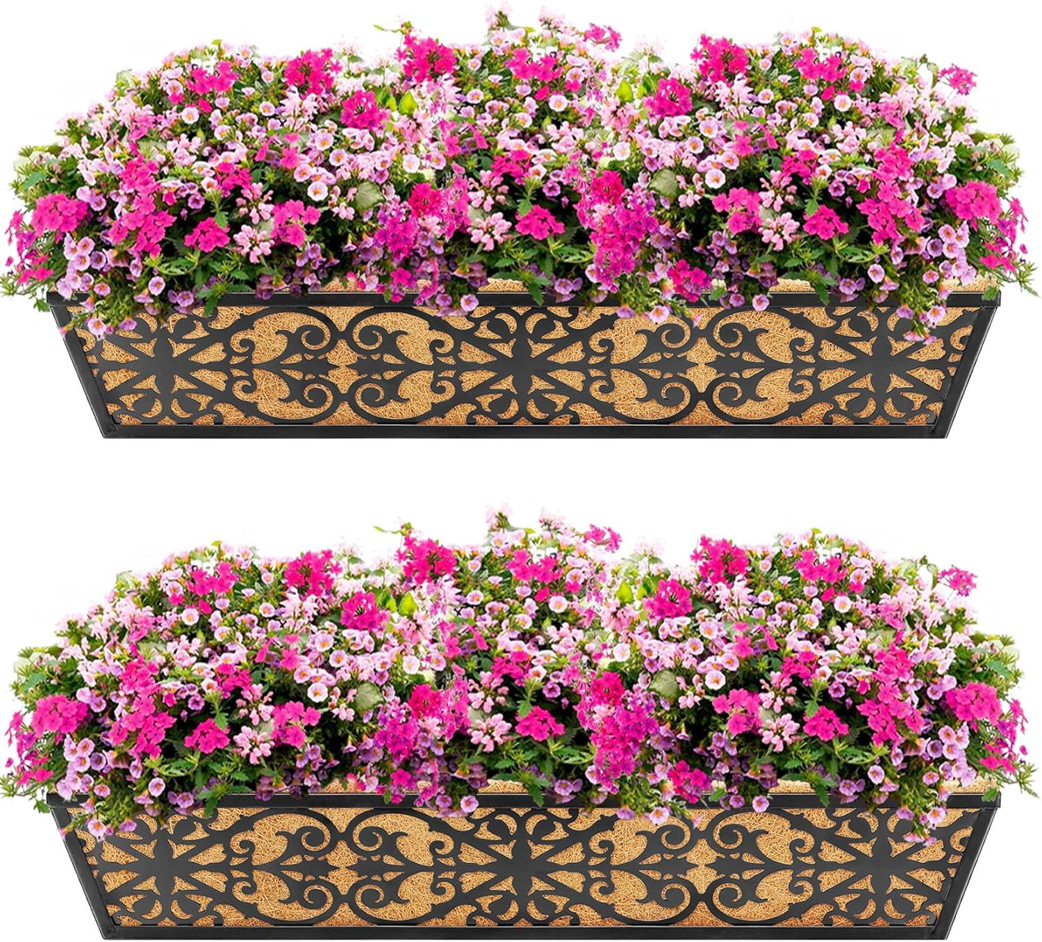 Rugg 30 Inch Window Box 2 Pack 30 Inch Window Boxes Planters Railing Planter Box with ...
