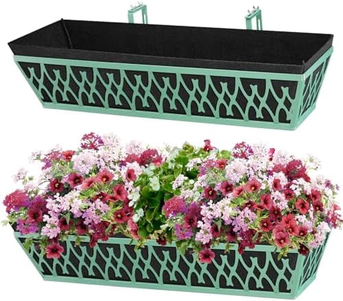 Rugg 30 Inch Window Box 2 Pack 30 Inch Window Boxes Planters Railing Planter Box with ...