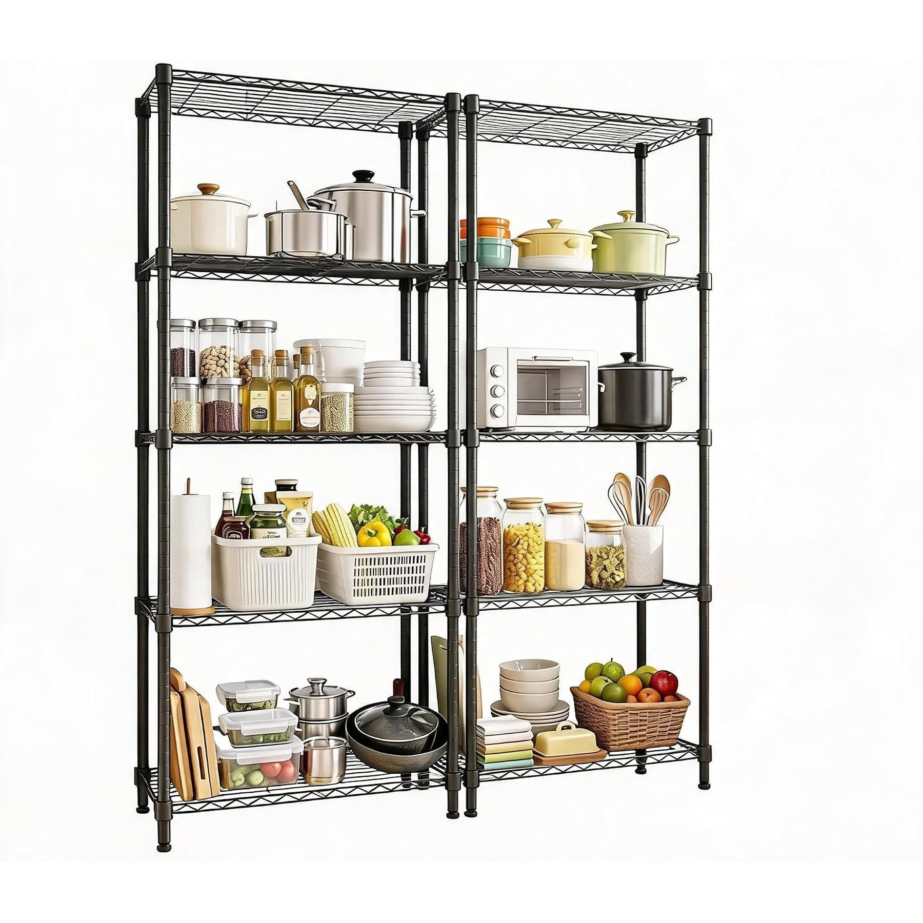 2 Pack 30-in W x 14-in D x 72-in H 5-Tier Heavy Duty Steel Garage