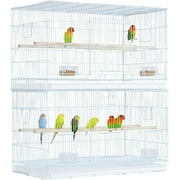 2 Pack of 30-inch Flight Bird Parrot Home Cages for Parakeets Cockatiels Conures Finches Budgies Lovebirds Canaries Small Size Birds Parrots Birdcage With Feeder Bowls Wooden Perches