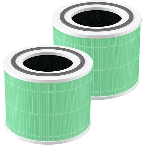 2-Pack 300 Replacement Filter Compatible with LEVOIT Core 300 and Core 300S Air Purifier, H13 True HEPA, High-Efficiency Activated Carbon, Replace Core300-RF-TX, Green