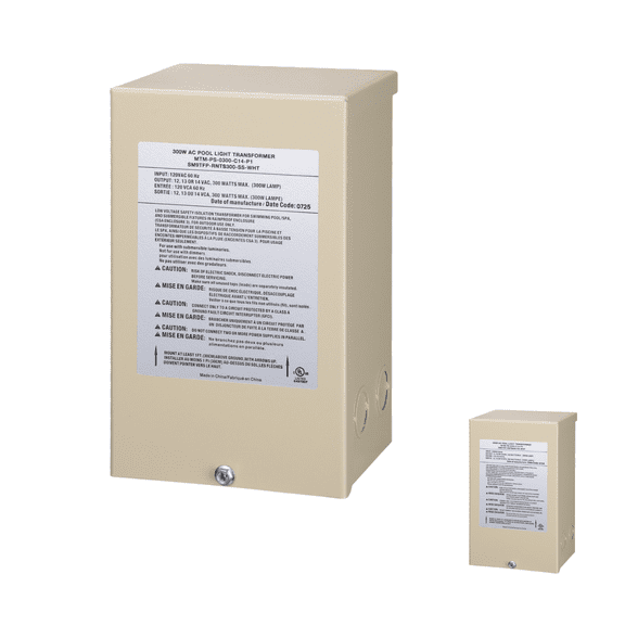 2 Pack 300W AC Pool Light Transformer, 120V to 12V/13V/14V Multi-tap Low Voltage Transformer for Swimming Pool Lighting, Circuit Protection, UL Listed & NEC 680.23