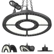 2 Pack 300W LED Deformable Garage Ceiling Lights Plug in 6500K LED Hanging Lamp Corded Shop Light