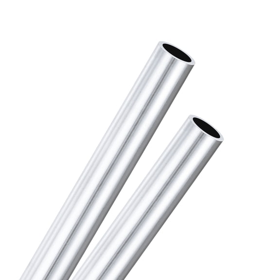 2-Pack 300mm 6063 Aluminum Round Tube, 11mm ID 14mm OD Seamless Aluminum Tubing for DIY Crafting [0.43x0.55x11.8IN]