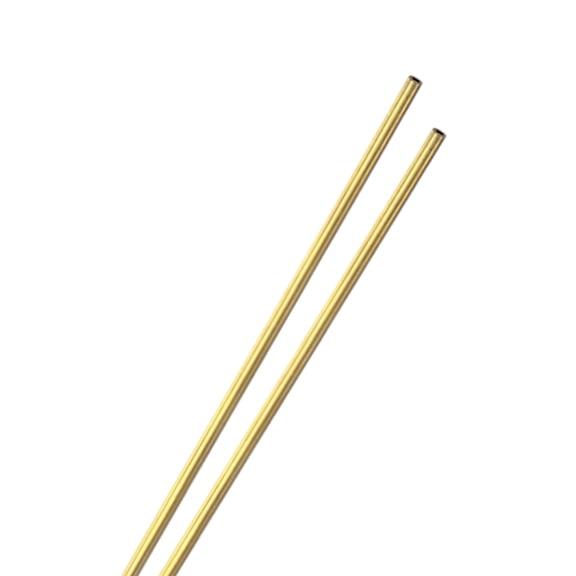 2-Pack 300mm Brass Round Tube, 3mm OD 0.75mm Wall Thickness Seamless Stainless Steel Tubing, Metal Straight Pipe[0.12x0.03x12IN]
