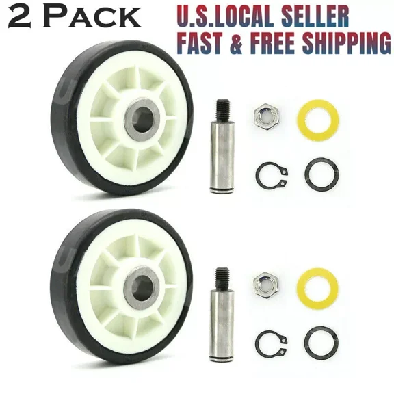 2 Pack 303373K Dryer Roller Wheel Drum Kit Include Dryer Drum Support Roller