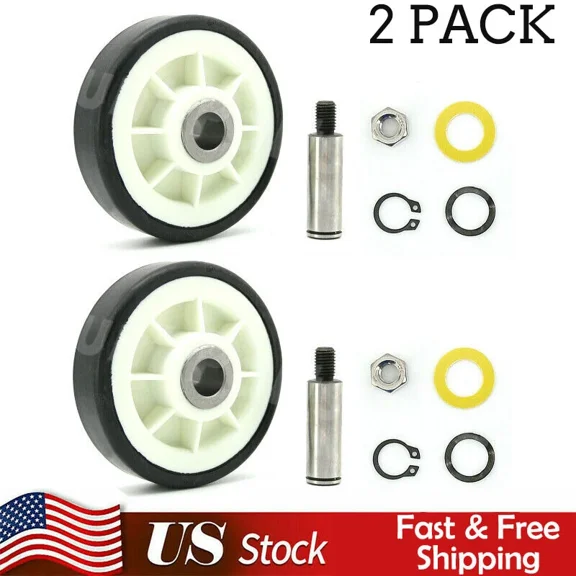 2 Pack 303373K Dryer Roller Wheel Drum Support Kit Including Dryer Drum Support