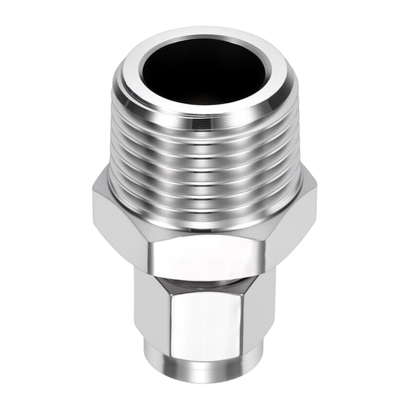 2 Pack 304 Stainless Steel Compression Tube Pipe Fitting, 5/16" OD Compression x 1/4" NPT Male Union Connector, Straight Coupling Adapter Pipe Fitting for Air, Water, Oil