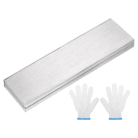 2 Pack 304 Stainless Steel Flat Bar 5/32" Thickness, 1-3/16" Width, 4" Length, Brushed Finish Trim Strips Sheet