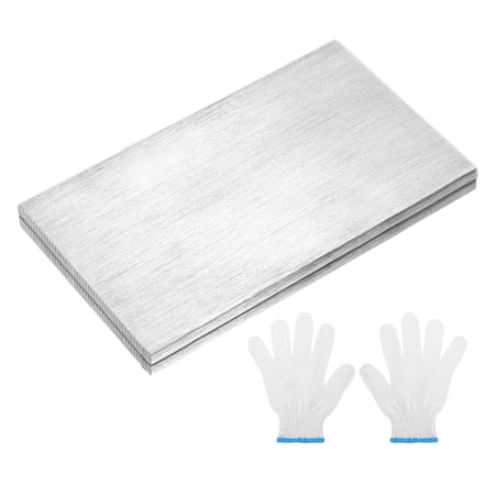 2 Pack 304 Stainless Steel Flat Bar 5/32" Thickness, 2-3/8" Width, 4" Length, Brushed Finish Trim Strips Sheet