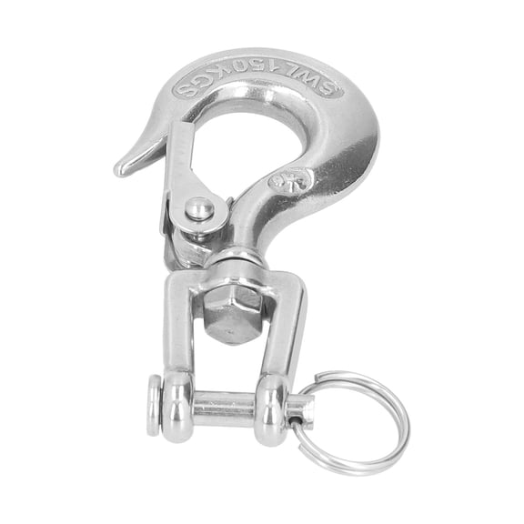 2-Pack 304 Stainless Steel Lifting Clevis Chain Hooks with Safety Latch, 3/16 Inch 150kg Capacity Rigging Slip Hook for Cranes and Industrial Use 2Pcs 150kg stainless steel Safety