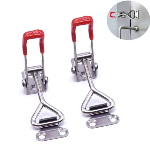 2 Pack 304 Stainless Steel Toggle Latch, Adjustable Clamp 4001 for Cooler Box, Freezer Door, Case, Trunk, Drawer Chest, Quick Release Hasp Latch with Strong Holding Power