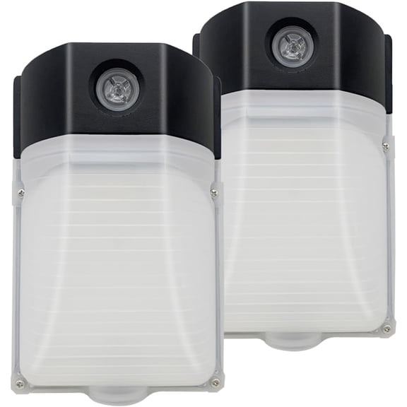 2 Pack 30W Mini Wall Pack Led Light, Dusk to Dawn Sensor, IP65 Waterproof, 5000K Daylight AC100-227V 3300LM, Aluminum lamp Body, Outdoor LED Lighting, for Garage, Warehouse, Garden, Security