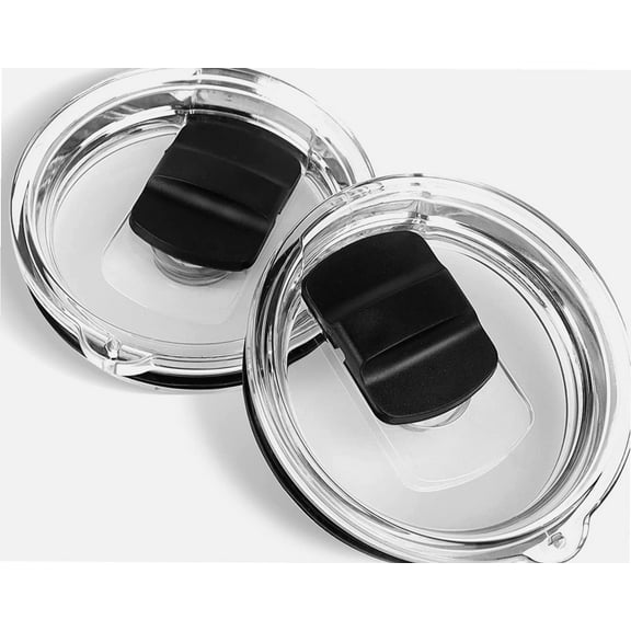 2 Pack 30oz Magnetic Tumbler Lid, Fits Yeti Rambler or Old Style RTIC Coffee Tumbler - Replacement for Spillproof Ozark Trail Lids, Magnetic Slider Switch Spill Proof Tumbler Cover, BPA Free