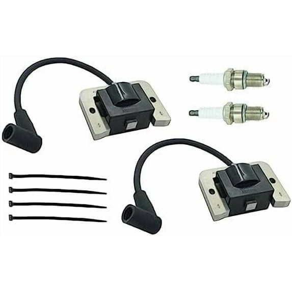 2 Pack 32-584-06-S Ignition Coil Module for Kohler KT600 KT610 KT715 KT725 KT730 KT735 KT740 ZT710 ZT720 ZT730 Lawn Mover Engine with Spark Plug