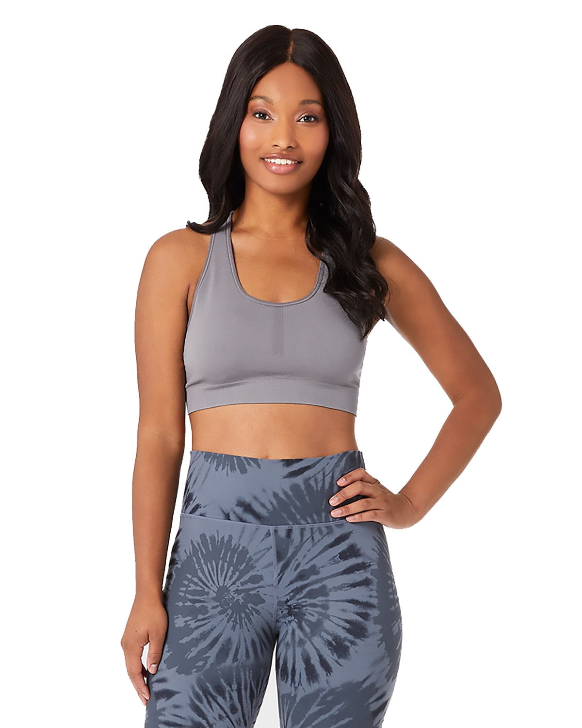 2 Pack 32 Degrees Cool Women's Fitted Seamless Racerback Sports Bra - Steel  Grey - XX-Large