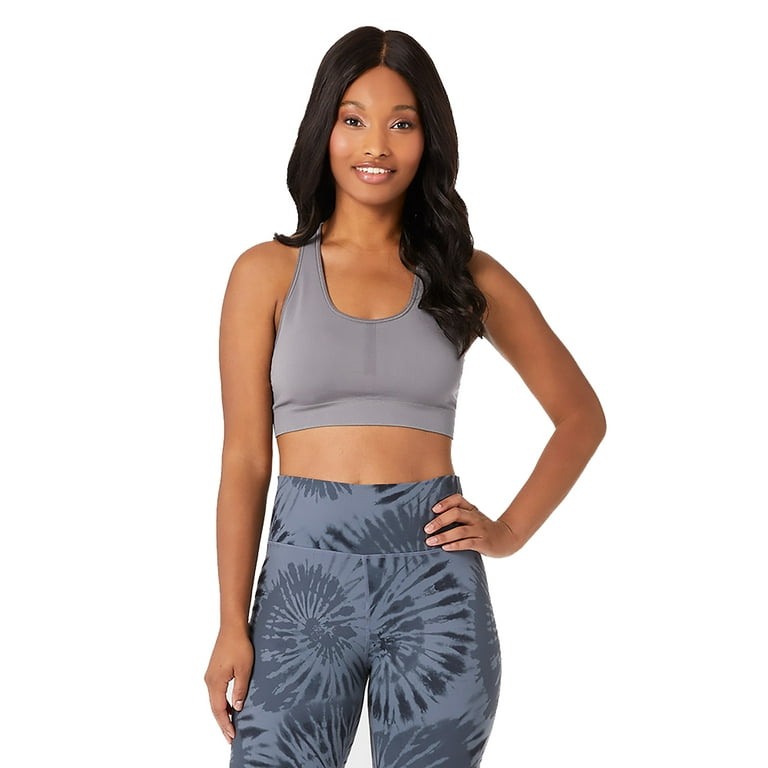 2 Pack 32 Degrees Cool Women's Fitted Seamless Racerback Sports Bra - Steel  Grey - XX-Large