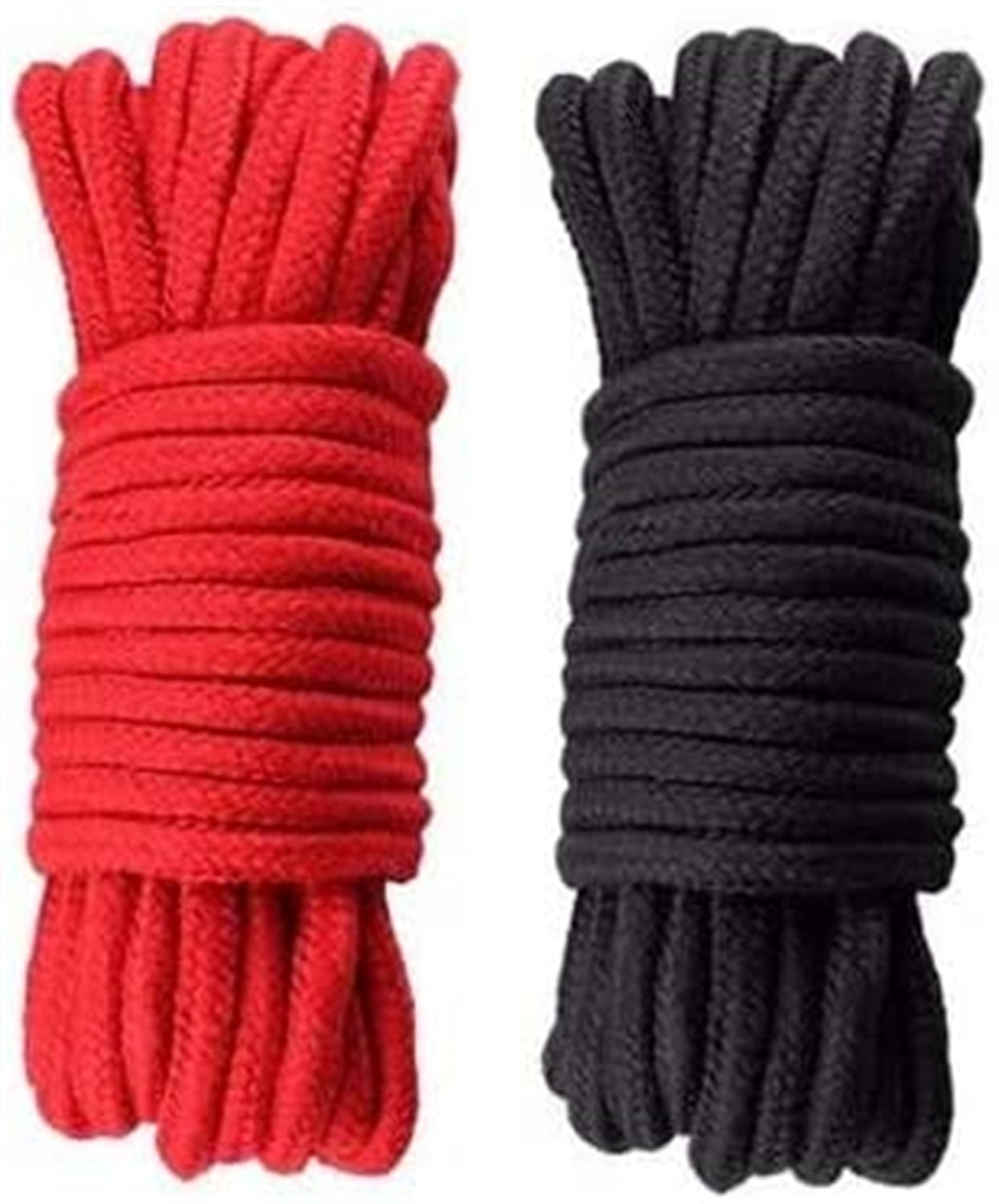 Soft Cotton Rope 10m Long 8mm Thick Multipurpose Durable Long Rope. Tie Rope  Lace Rope (2 Packs Black Red)