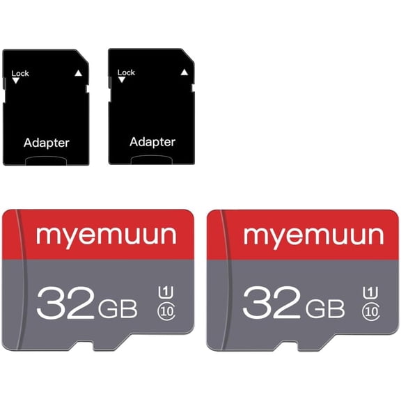 2 Pack 32 GB Micro Memory Card with Adapter, TF Memory Card Class 10, Mini Memory Card for Smartphone/Tablet/Camera/Personal Computer (32GB*2)