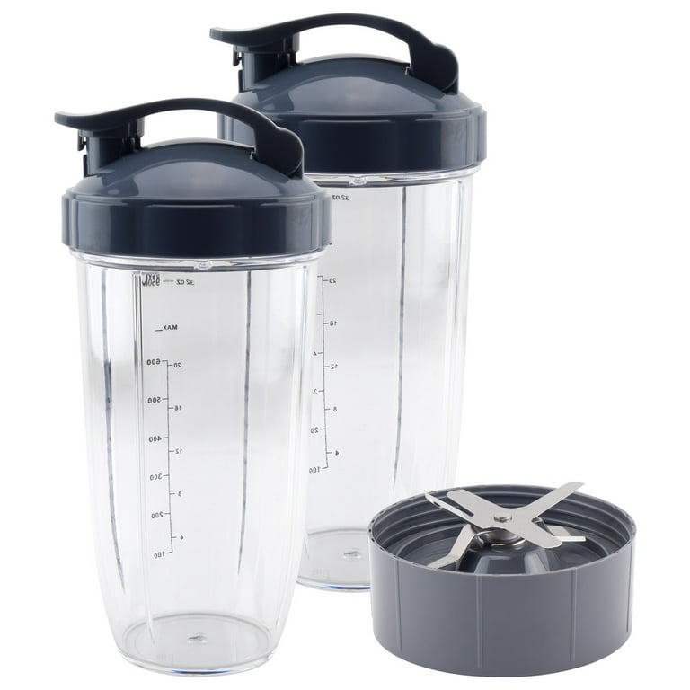 22 Oz Tall Blender Cups With 2 Flip Top To-go Lids & 2 Cross