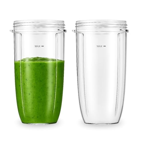 2-Pack 32 oz Replacement Blender Cups for Nutribullet 600W and 900W Compatible with NutriBullet Extractor Blades