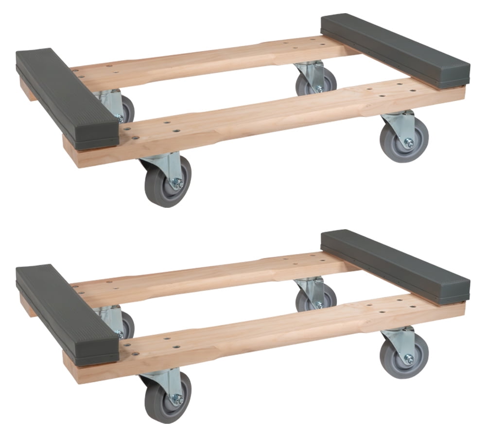 2 Pack 32"x18" Chicago Style 4 Wheel Dolly - 1000 lbs Capacity - Furniture Moving Cart Dolly for Transport & Carrier - Heavy Duty Caster Dolly Movers with Non Marking Wheels