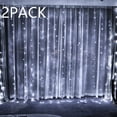 thumbnail image 1 of 2 Pack 320 LEDs Curtain Lights, 9.8ft x 9.8ft Starry Christmas String Light, Indoor Decoration for Festival, Wedding, Party, Living Room, Bedroom, Dorm, Daylight, 1 of 8