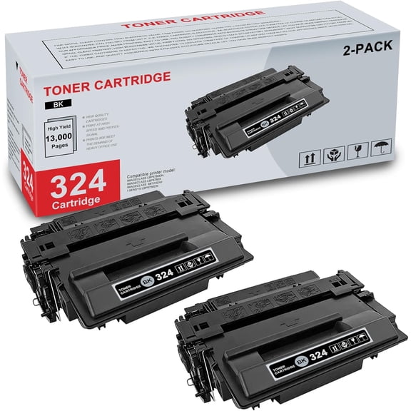 2-Pack 324 3482B003 Black Toner Cartridge High Yield Compatible CRG324 324 Replacement for Canon imageCLASS LBP6780dn, LBP6780x, MF515dw, i-SENSYS LBP6750dn Printer
