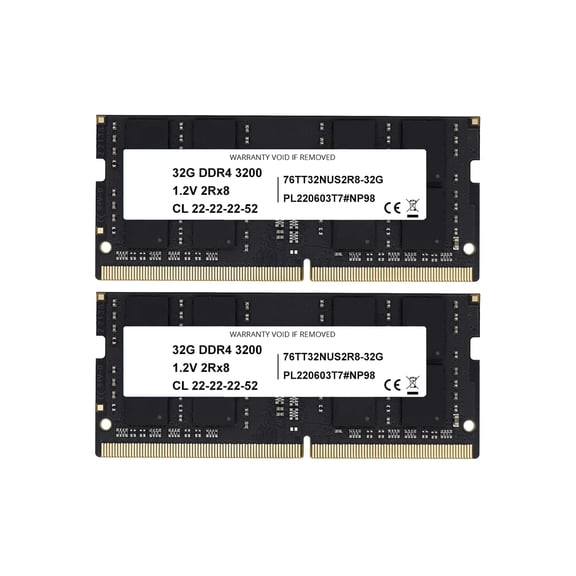 2-Pack 32GB DDR4 3200MHz PC4-25600 SODIMM Laptop RAM Memory Kit (64GB Total) 2Rx8 CL22 1.2V for Engineering, Data Science & High-End Gaming Non-ECC Unbuffered