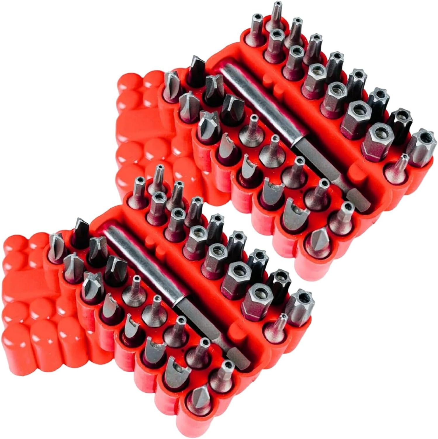 2 Pack 33 Pc Security Bit Tamper Proof & Set Chrome Vandium Construction Includes SAE Hex