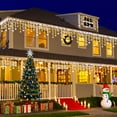 thumbnail image 1 of 2 Pack 33FT 300LED Outdoor Christmas Star Icicle Lights With Remote, 11 Modes, IP44 Waterproof, Timer & Memory Fuction,Dimmable, Plug In Dual Color Changing String Lights With Star Pendants, 1 of 13