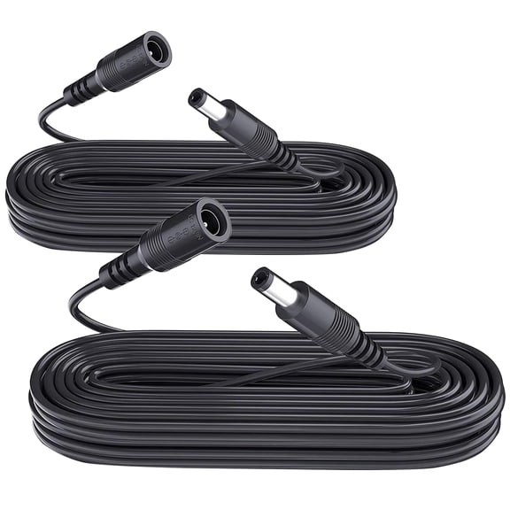 2 Pack 33ft/10M Power Extension Cable, 2PCS DC 12V Power Adapter Extension Cord 2.1mm x 5.5mm, Compatible with 12V DC Adapter Power Supply or Wall Charger for CCTV Security Camera IP Camera(White)