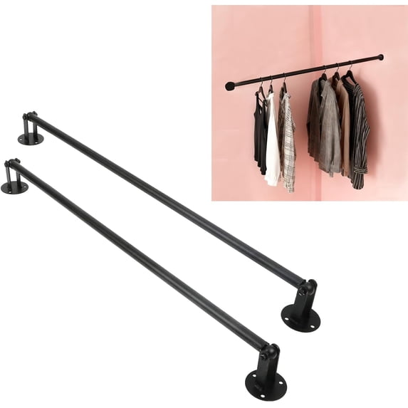 2 Pack 34 Inch Corner Garment Rod, Wardrobe Assistant Corner Angle ...