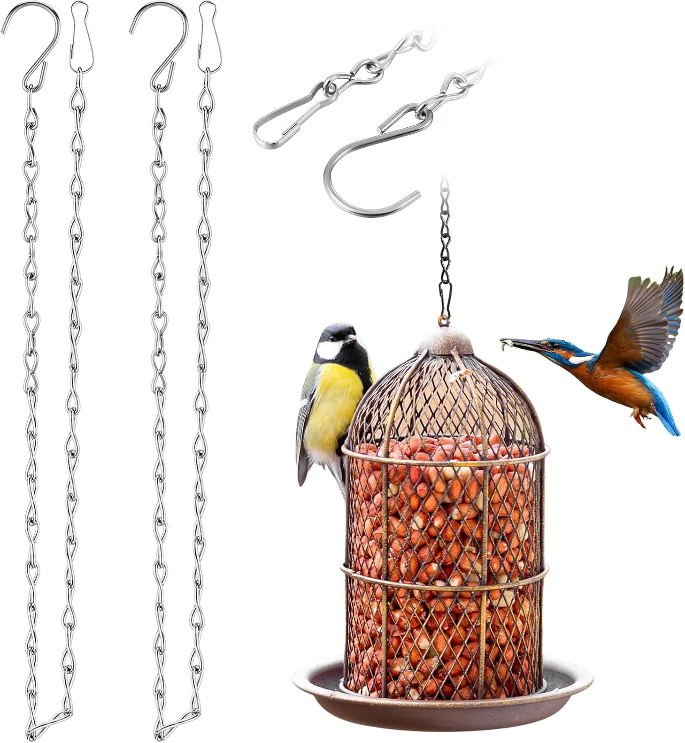 2 Pack 35 Inch / 6Pack 9.5Inch Hanging Chain for Bird Feeders, Planters ...