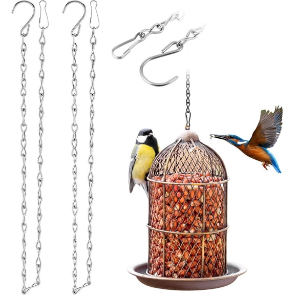 2 Pack 35 Inch / 6Pack 9.5Inch Hanging Chain for Bird Feeders, Planters, Lanterns and Ornaments