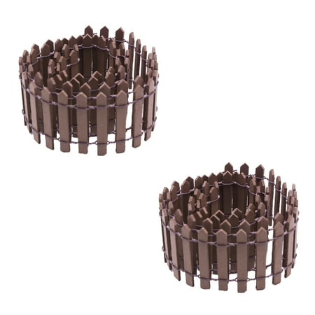 2 Pack 35 Inch Mini Fairy Garden Fence, Waterproof Wood Ornament Decor for Garden Accessories