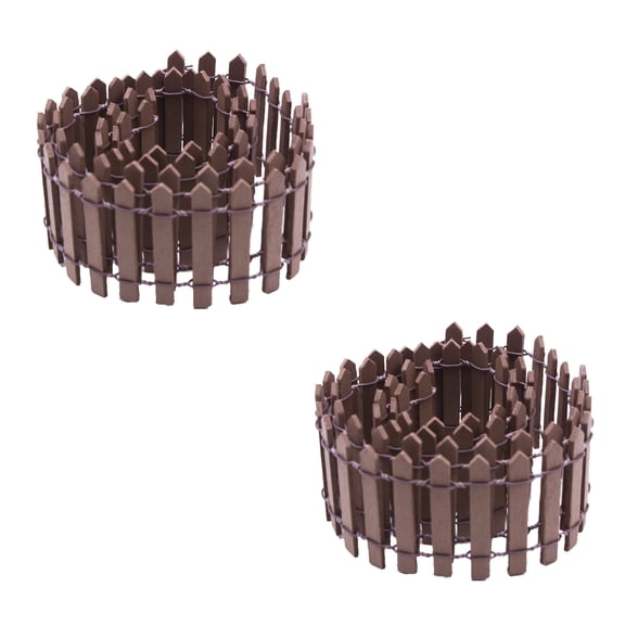 2 Pack 35 Inch Mini Fairy Garden Fence, Waterproof Wood Ornament Decor for Garden Accessories