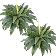 30" Ferns Artificial Bush Plants Large, 2PCS Artificial Boston Ferns Fake Ferns Faux Plants for Indoors Outdoors Home Garden Porch Windowsill Entrance Decor