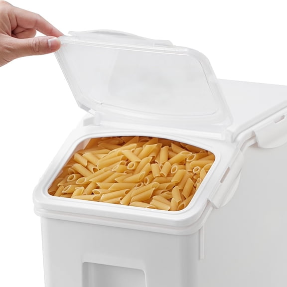 2-Pack 35lbs Rice Storage Container with Airtight Seal, Food Grade PP, Clear Lid, 360 Detachable Wheels, Stackable for Pet Food Flour Grains