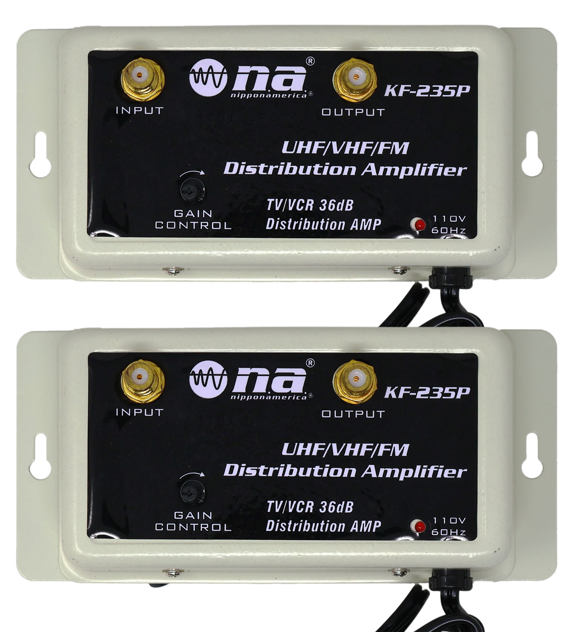 2 Pack 36 DB Cable Antenna Color TV Booster Signal Amplifier VHF UHF FM HDTV