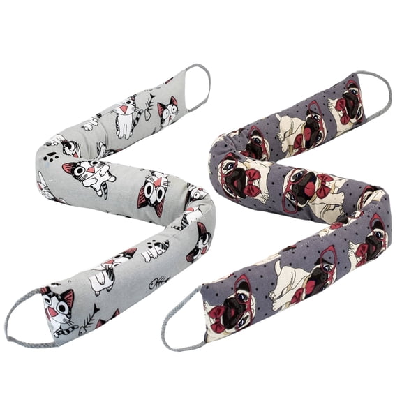 2 Pack 36 Inch 2.8 Inch Wide Slim Under Door Blocker Door Draft Stopper, Bottom Blocker Weighted Gap Filler Saving Energy Sound Air Noise Light Stopper Canvas Cotton Cartoon Print 2.2Lb