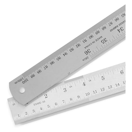 Unbranded Stainless Steel Ruler with Inch/Metric Conversion Table, 36 Inch, 2 Count, 2 Pack