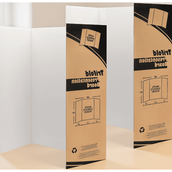2 Pack 36 x 48 Inch Tri-Fold Poster Boards, White Corrugated Cardboard, Science Fair, Projects, Presentations