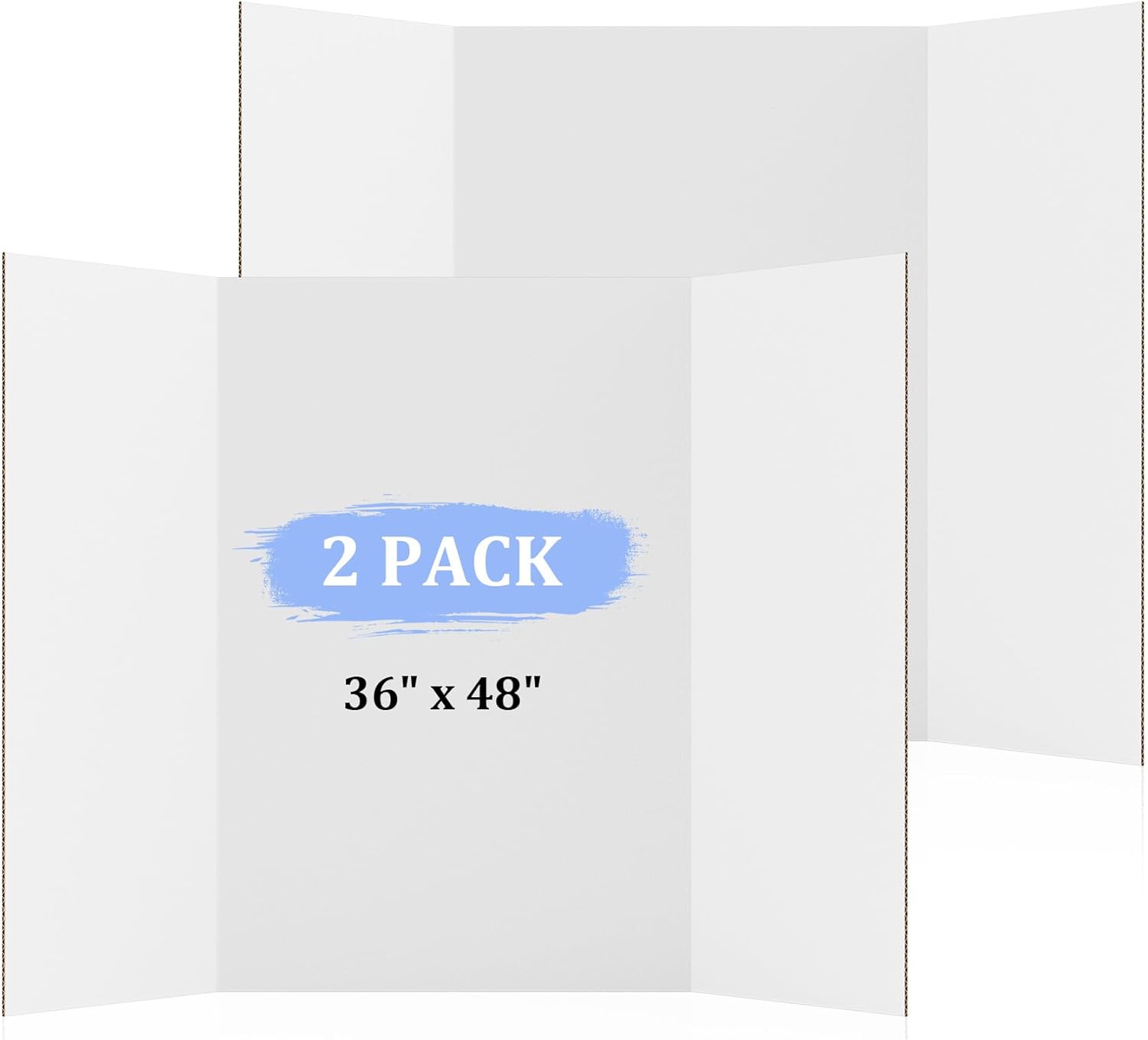 2 Pack 36" x 48" Trifold Poster Board for Presentation, White ...
