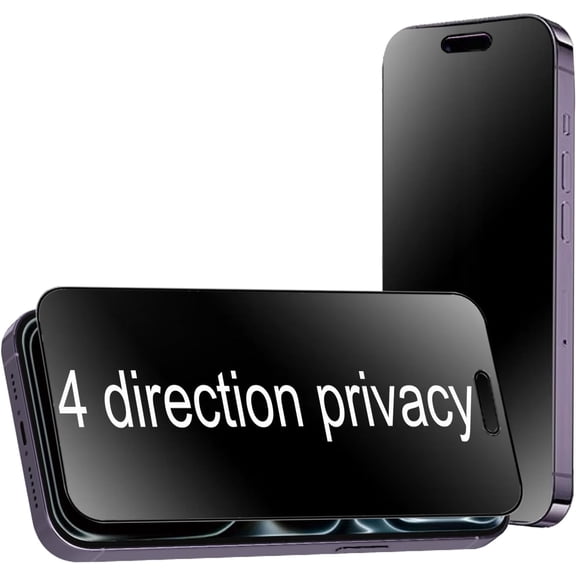 2 Pack 360 Degree Matte Privacy Screen Protector for iPhone 17 Pro Max 6.9 inch Anti-Spy 4 Directions Tempered Glass Anti-glare Film