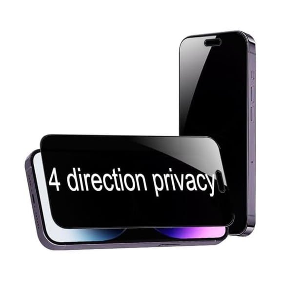 2 Pack 360 Degree Privacy Tempered Glass for iPhone 14 Pro Max Anti-Spy 4 Directions Screen Protector Film 4 Sides Anti-Peeping 6.7 inch