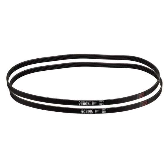 2 Pack 360J6 PJ V-Ribbed Belt 6 Ribs 36" Length x 0.55" Width x 0.14" Height, EPDM Rubber Micro V Belt