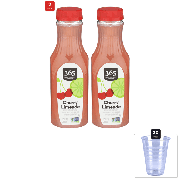 2 Pack | 365 By Whole Foods Market, Cherry Limeade, 12 Fl Oz & 3x Disposable Cup