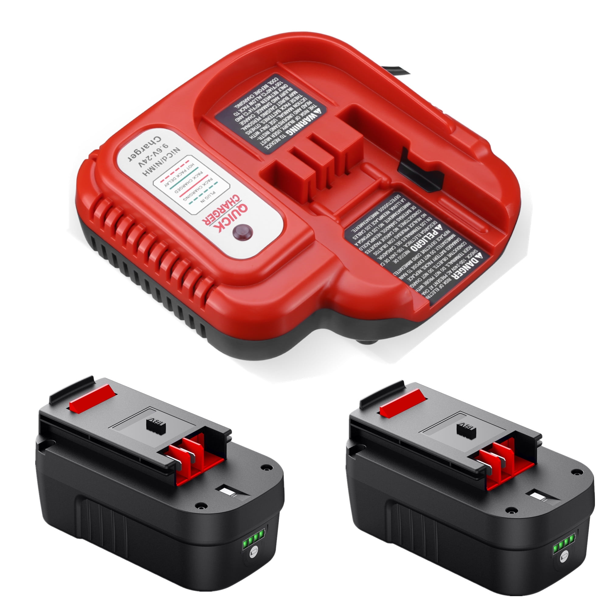 Black Decker 18V Tools 2 Pack 3700mAh Battery Fast Charger for HPB18 HPB14 A12 A18 FS120B Walmart